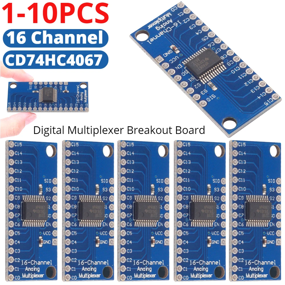 10-1pc CD74HC4067 Analog Digital Multiplexer Breakout Board 16-Channel Digital MUX Breakout Board For Arduino DIY Electronic Kit