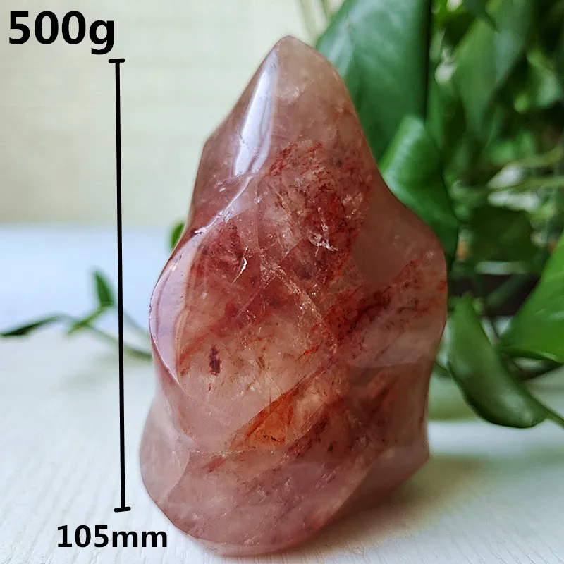 Natural stone red hematoid quartzIce cream torch crystal display home decoration stone color romantic Multi-inclusions Crystal