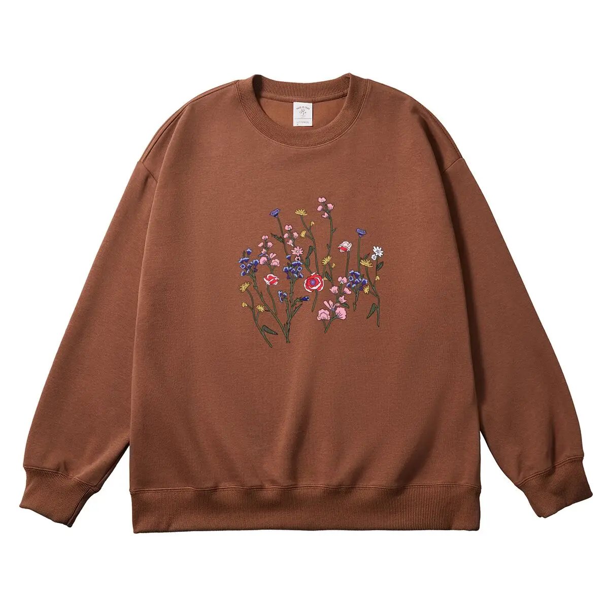 Oversized Women's Pullover Color Flowers Graphic Woman Tops Female Sweatshirt Round Neck Long Sleeve Autumn Winter Clothes
