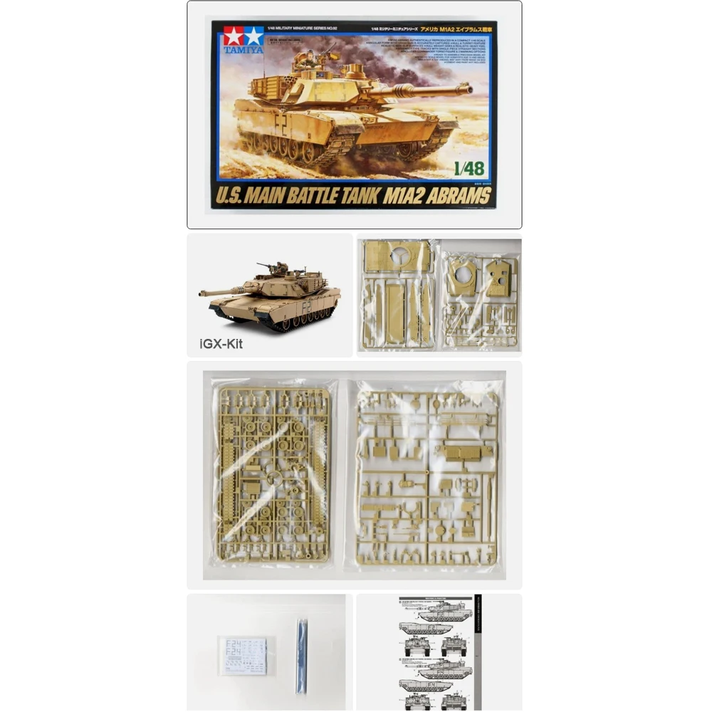 

Модель танка Tamiya 32592 1/48, американский основной боевой танк M1A2 Abrams, пластиковый конструктор для сборки, набор для хобби