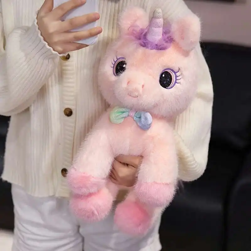35-60cm Cute Soft Rainbow Angel Unicorn Plush Doll Pillow With Wings Flying Horse Animal Stuffed Toy Home Decor Gift