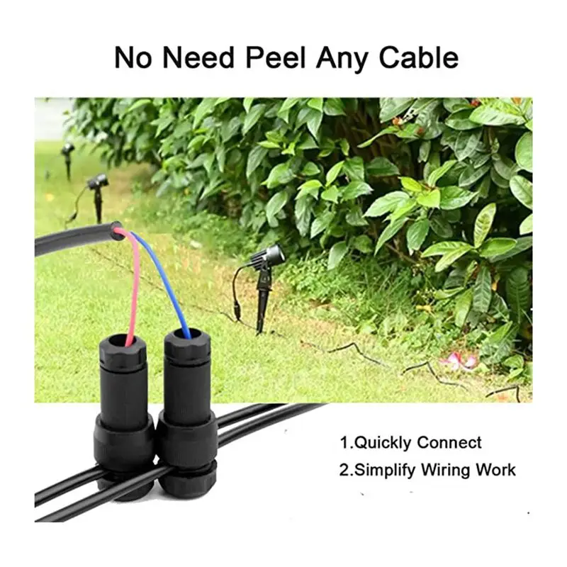 morning 20 Pcs Low Voltage Wire Tap Connectors Waterproof 12-20 Gauge for Path Lights, Spotlights, Flood Lights, Ground Lights