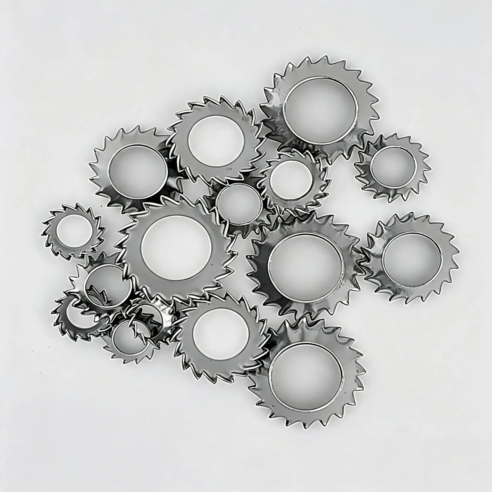 M3-M10 304 Stainless Steel Conical External Serrated Lock Washer Funnel Shape Saw Tooth Anti-loose Locking Gasket