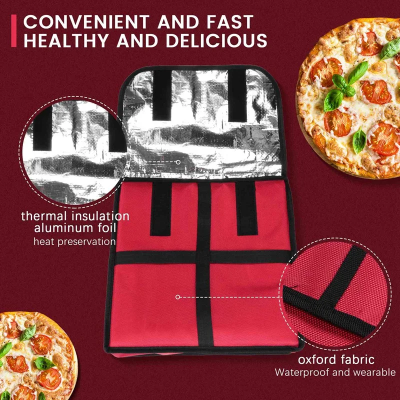 Insulated Pizza Food Delivery Bag Professional Large Pizza Delivery Bag Moisture-Proof Pizza Box