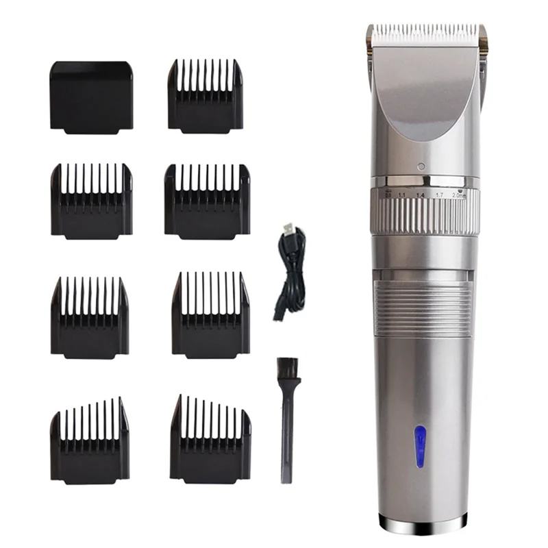 Professional Hair Clipper USB Rechargeable Hair Clipper Men Haircut Ceramic Blade Shave Hair Clipper