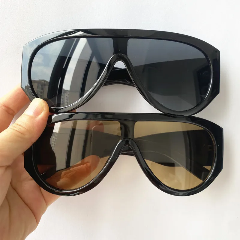 

Модные солнцезащитные очки с сиамскими линзами и лягушкой, анти-УФ-очки, очки в большой оправе, солнцезащитные очки Google с широкими дужками