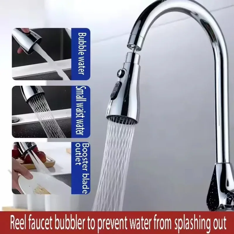 Kitchen Faucet Aerator 3 Modes Universal 360 Rotating Anti-Splash Faucet Extender Washbasin Saving Water Tap Filter Nozzle