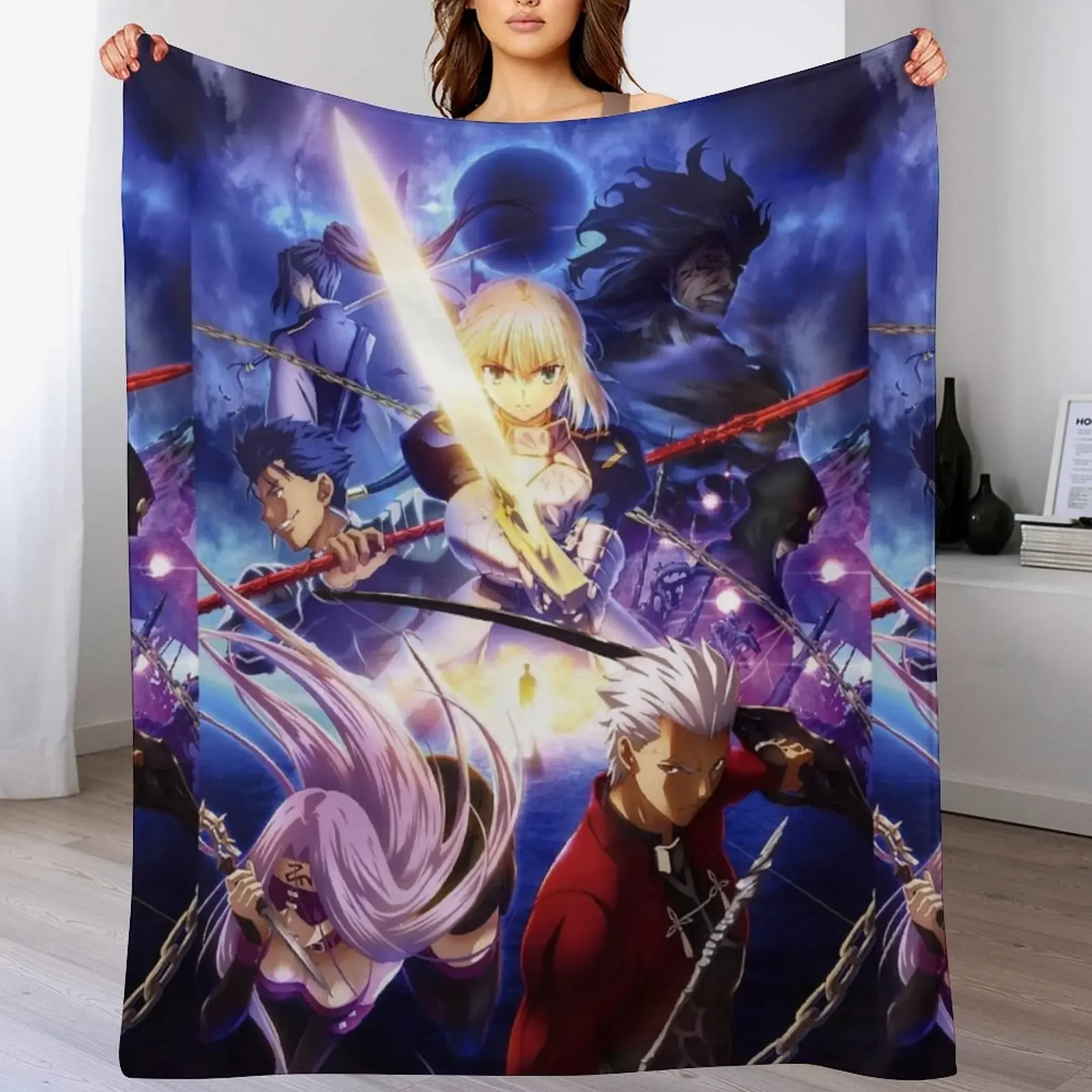 

Fate Stay Night Servants Throw Blanket Nap Custom sofa bed Quilt Blankets