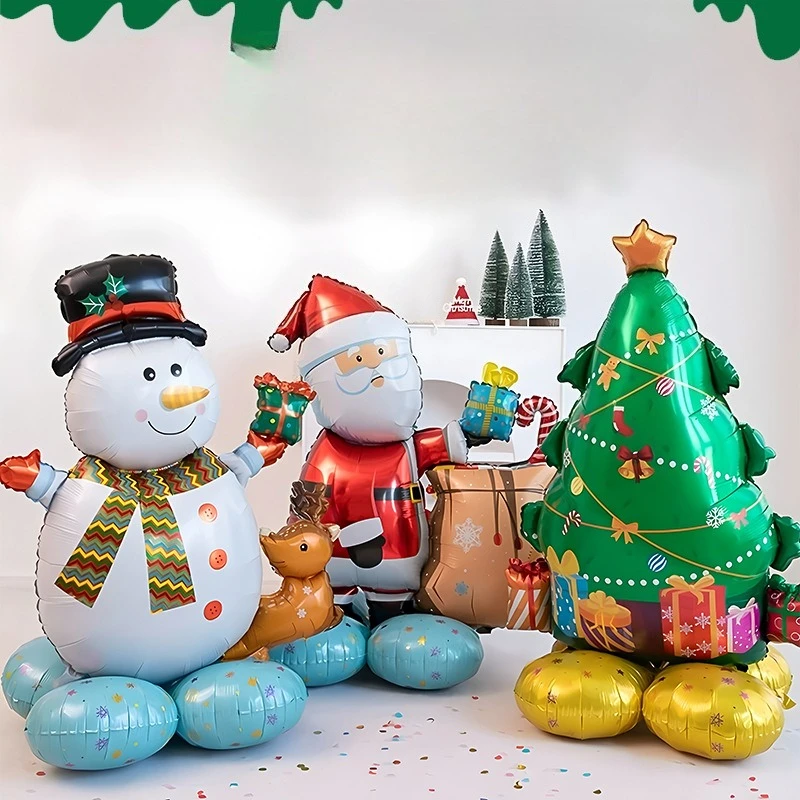 

Christmas Decorative Foil Balls Christmas New Year Celebration Decorative Balls Santa Claus Snowman Reindeer Balls
