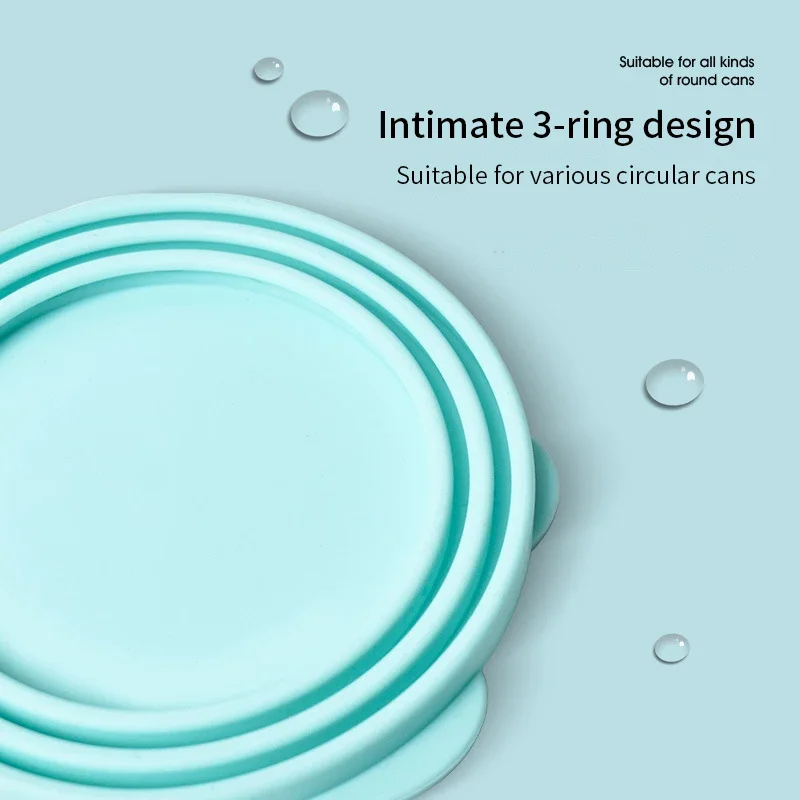New Portable Silicone Dog Cat Canned Lid 2-in-1Food Sealer Spoon Pet Food Cover Storage Fresh-keeping Lids Bowl Pets Products view 4