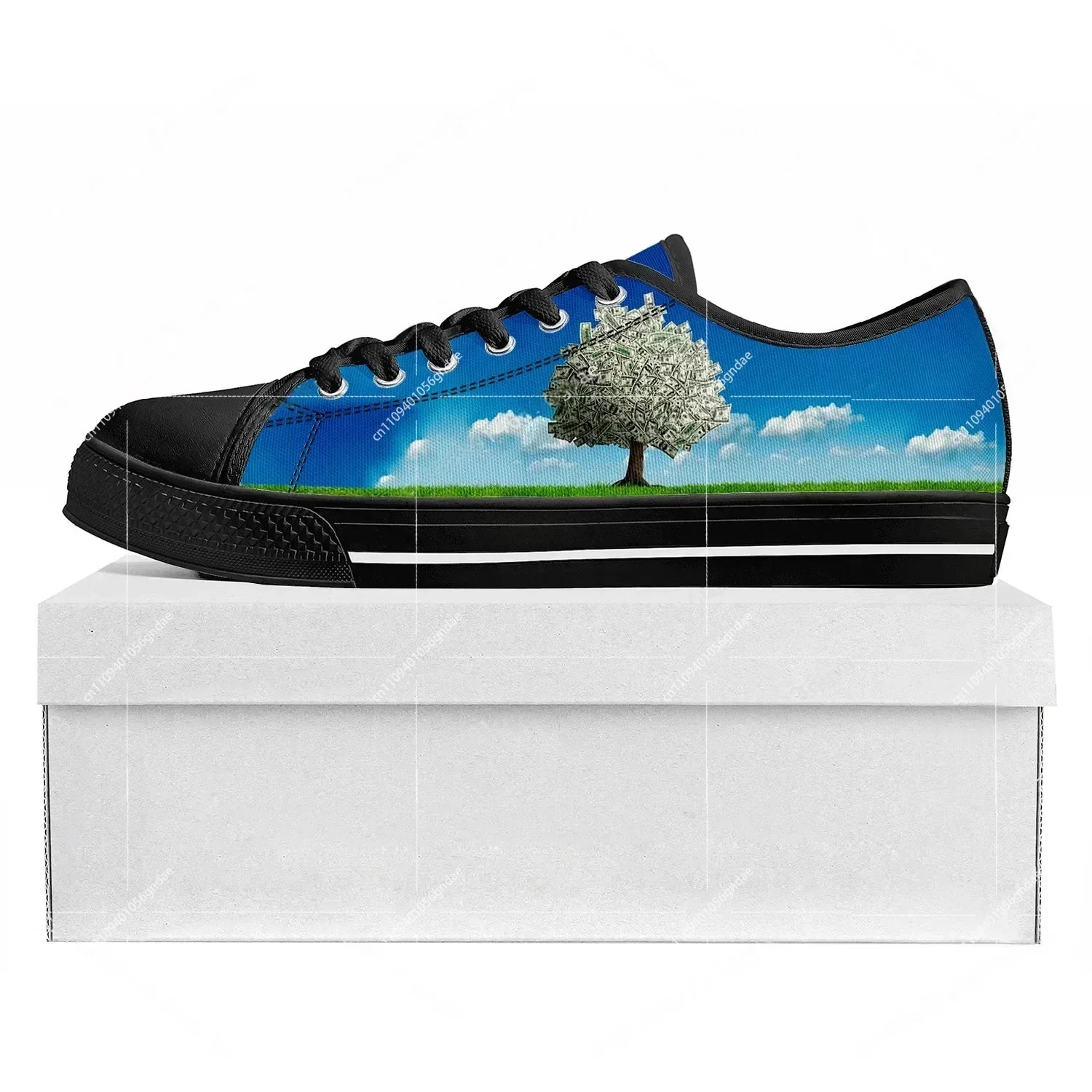 

Кеды Dollar Green Tree Low Top: высококачественные повседневные кеды из канваса для мужчин, женщин и подростков, черные, на заказ