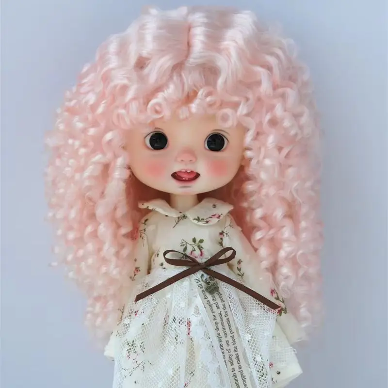 

D28002L новый материал чесаный мохер BJD парик для размеров 8-9 дюймов 10-11 дюймов Blythe популярные чрезвычайно длинные вьющиеся аксессуары для кукольных волос