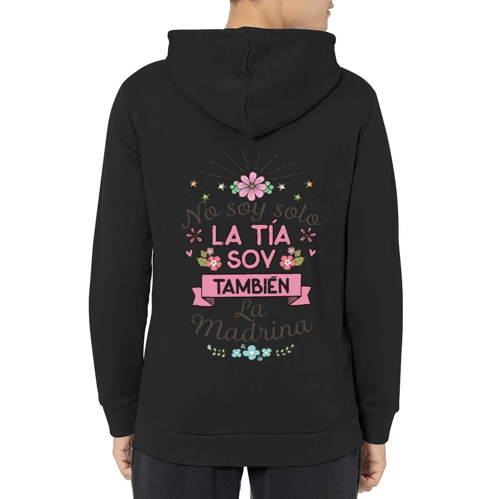 

Womens No Soy Solo La Tia Soy Tambien La Madrina Madre Shirt Hoodie japanese style autumn clothes hoodies for men