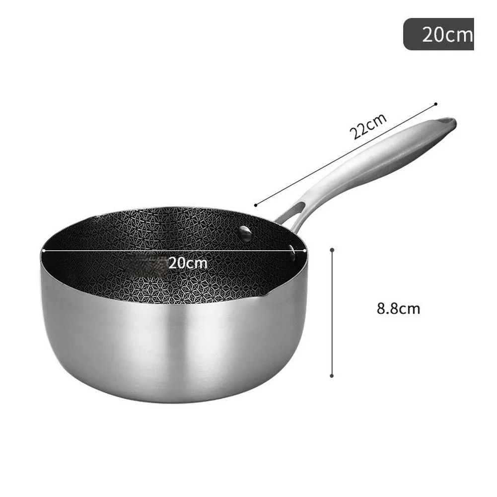 Stainless Steel Frying Pan for For gas and Induction Cooktops Featuring Reinforced Base and Ergonomic Handle for Safe Operation