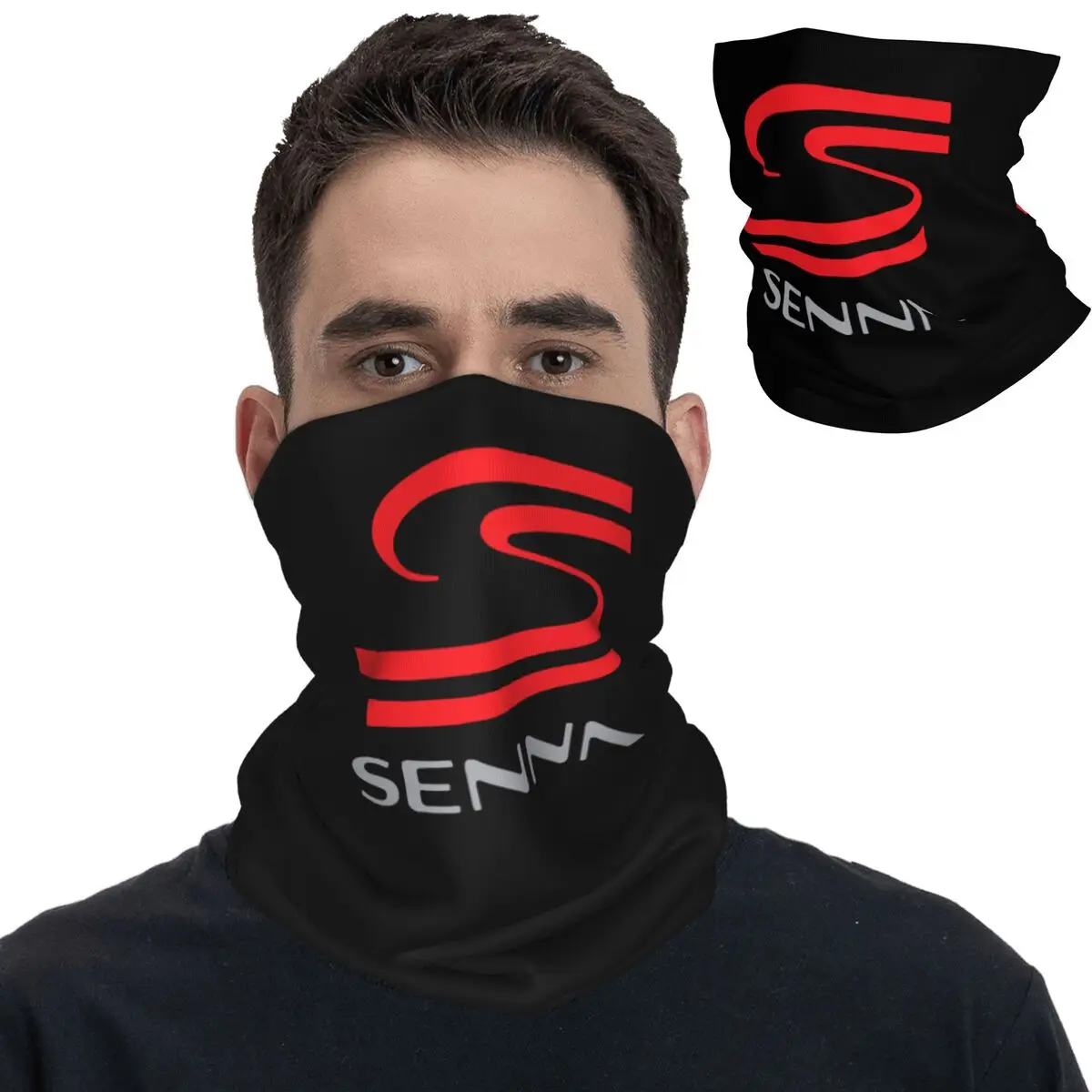 

Logo Ayrton Senna Bandana Neck Cover Printed Balaclavas Wrap Scarf Multi-use Headband Fishing for Men Women Adult All Season