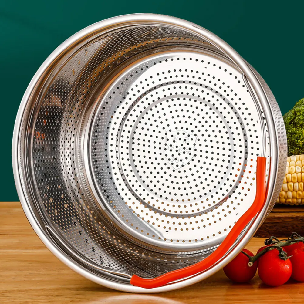

Multi-Use Steamer Stainless Steel Steaming Basket Handle for Rice Cooker Pot Vegetable Seafood Steaming Rack Household Kitchen