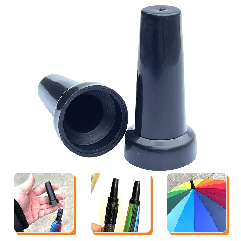 2Pcs Umbrella Tops Covers Sturdy Plastic Tip Protectors for Rain Umbrellas Prevent Wear Tear Abrasion Long Pole Umbrella Repair