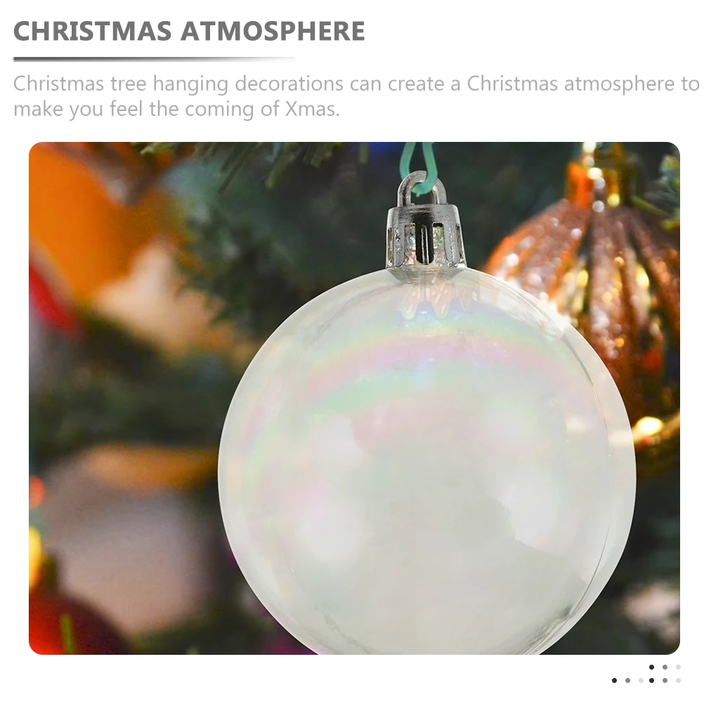 

DECHOUS 12pcs Christmas Iridescent Ornament Plastic Tree Decorations Clear 3CM 4CM 5CM