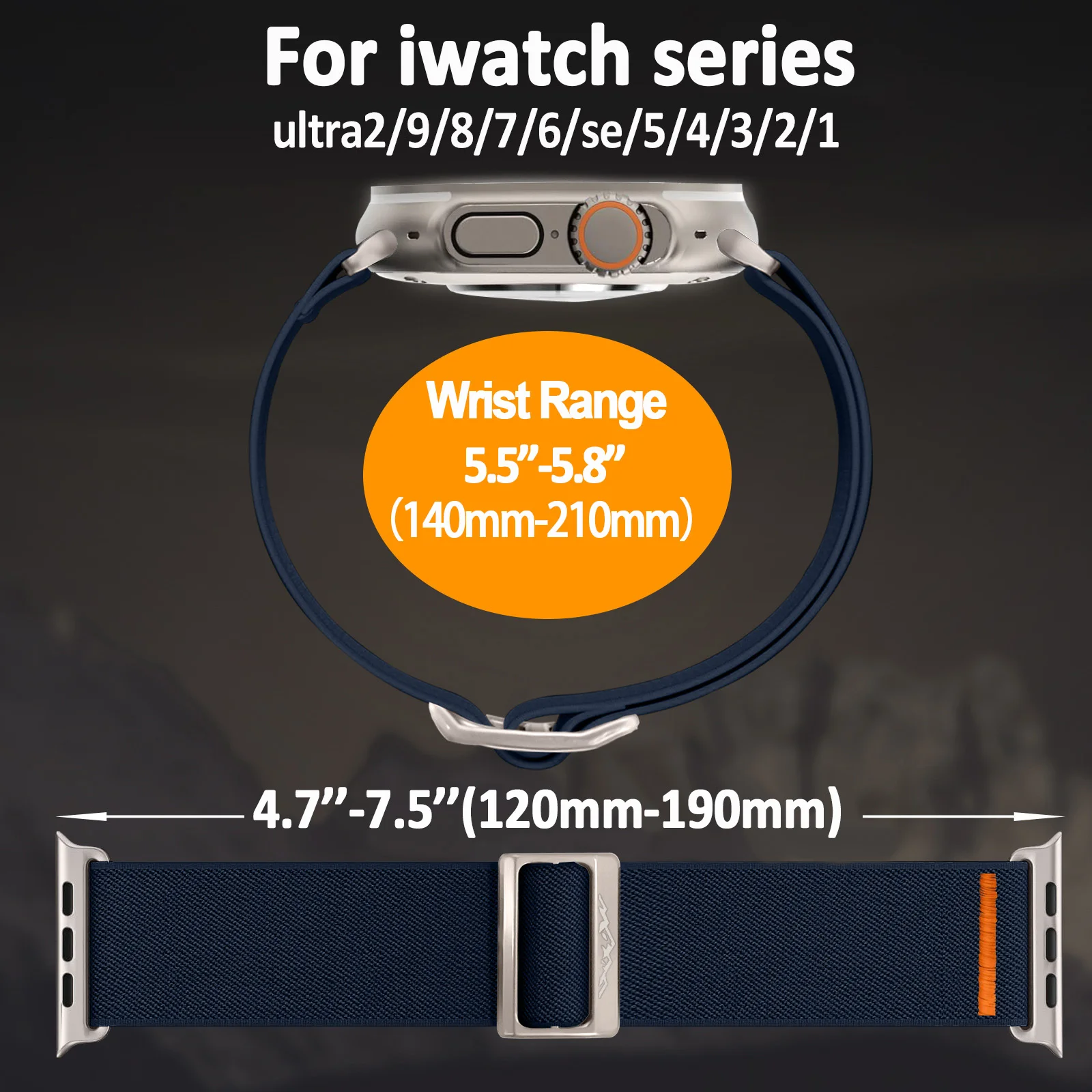 Nylon Strap For Apple Watch Ultra 4 3 2 Bands 49mm 46mm 45mm 44mm 40mm 41mm 42mm Bracelet iwatch Series 12 SE 11 10 9 7 8 6 5 4