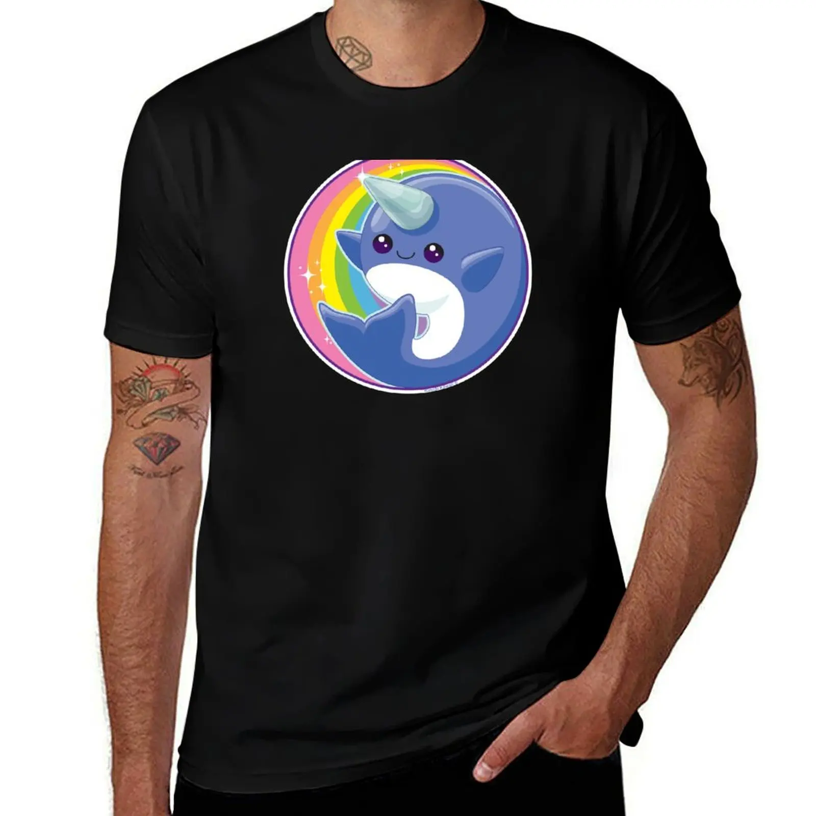 Kawaii Narwhal T-Shirt Casual Street Style Short Sleeve Tee T-Shirt