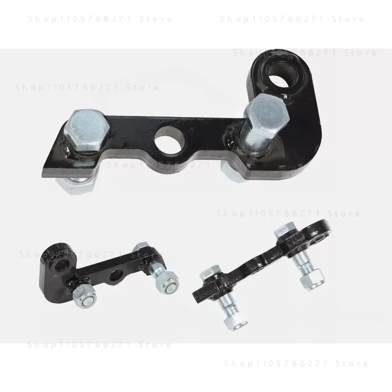 Heavy L bracket between thumb clip and bucket rod, support arm core bearing and hinged base L frame