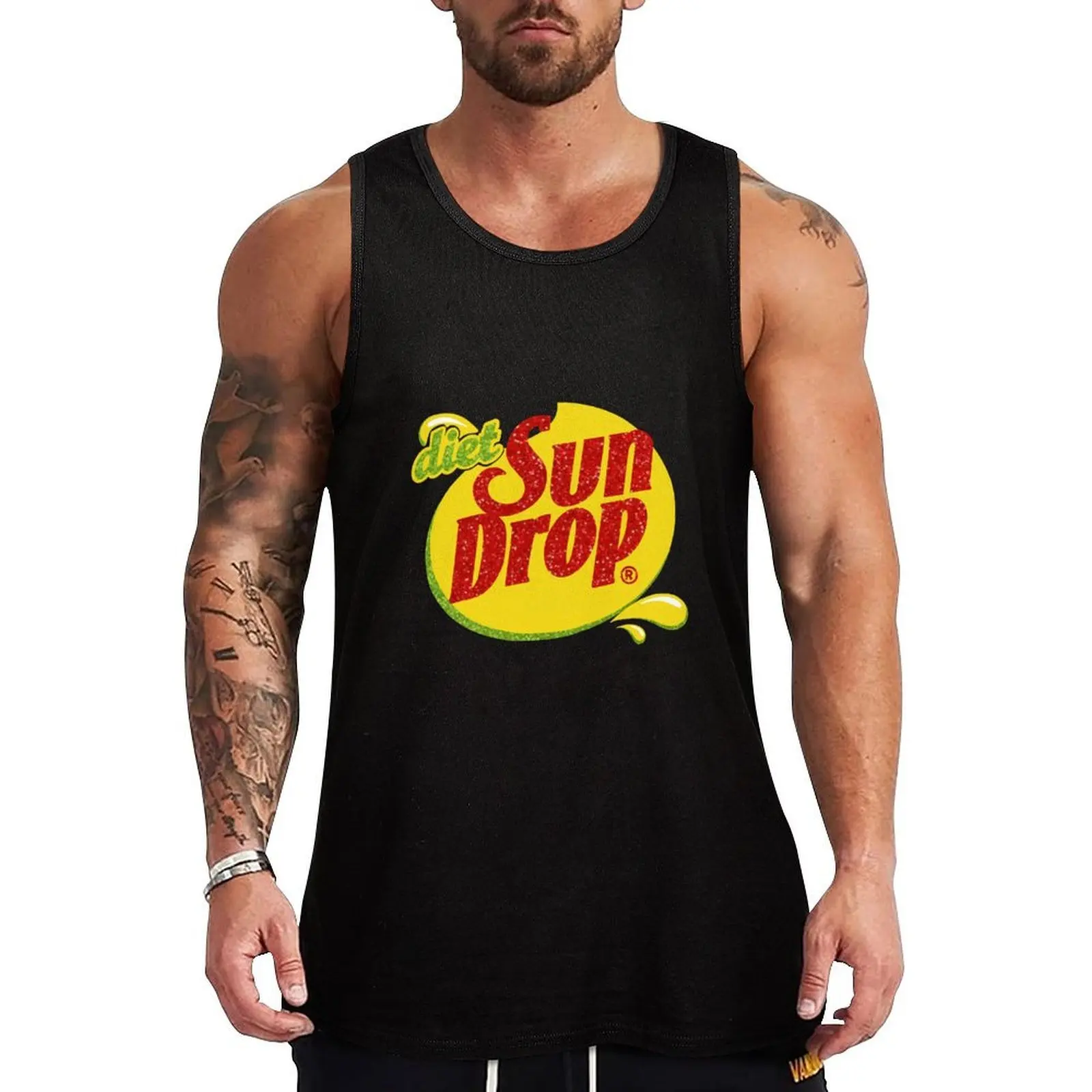Red and Green glitter diet sundrop Tank Top Retro Print Tank Top Vintage Graphic Sleeveless