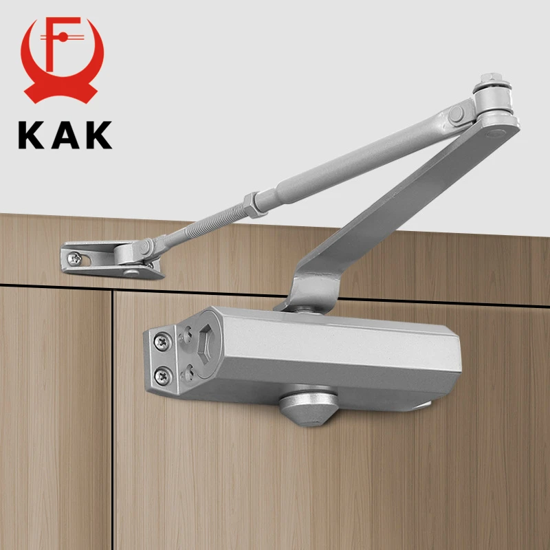 

KAK Automatic Door Closer 2 Spring Hydraulic Buffer Adjustable Door Stopper Speed Mute Closing For 25 to 80KG Door Hardware