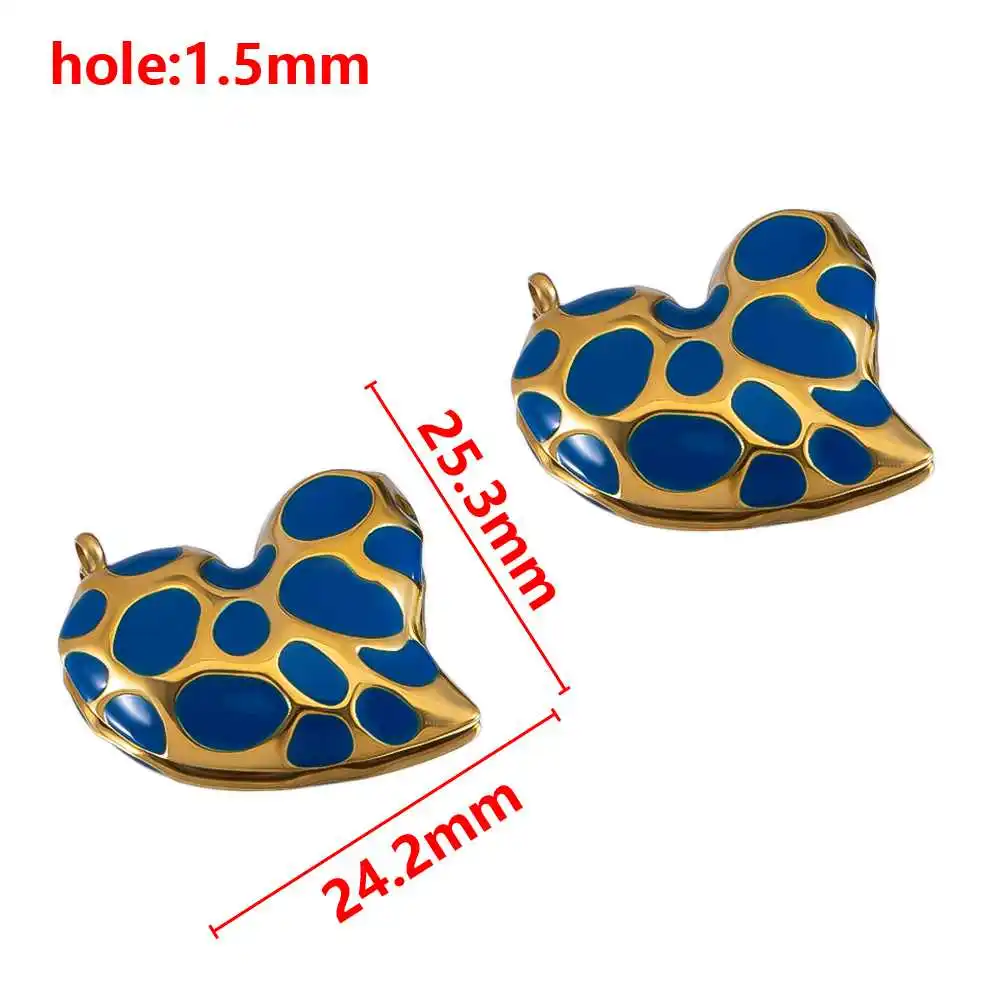 2pcs Stainless Steel Dark Blue Enamel Retro Anklet Charm Bohemia Pendant Base for DIY Earring Necklace Vacation Jewelry Findings image 6