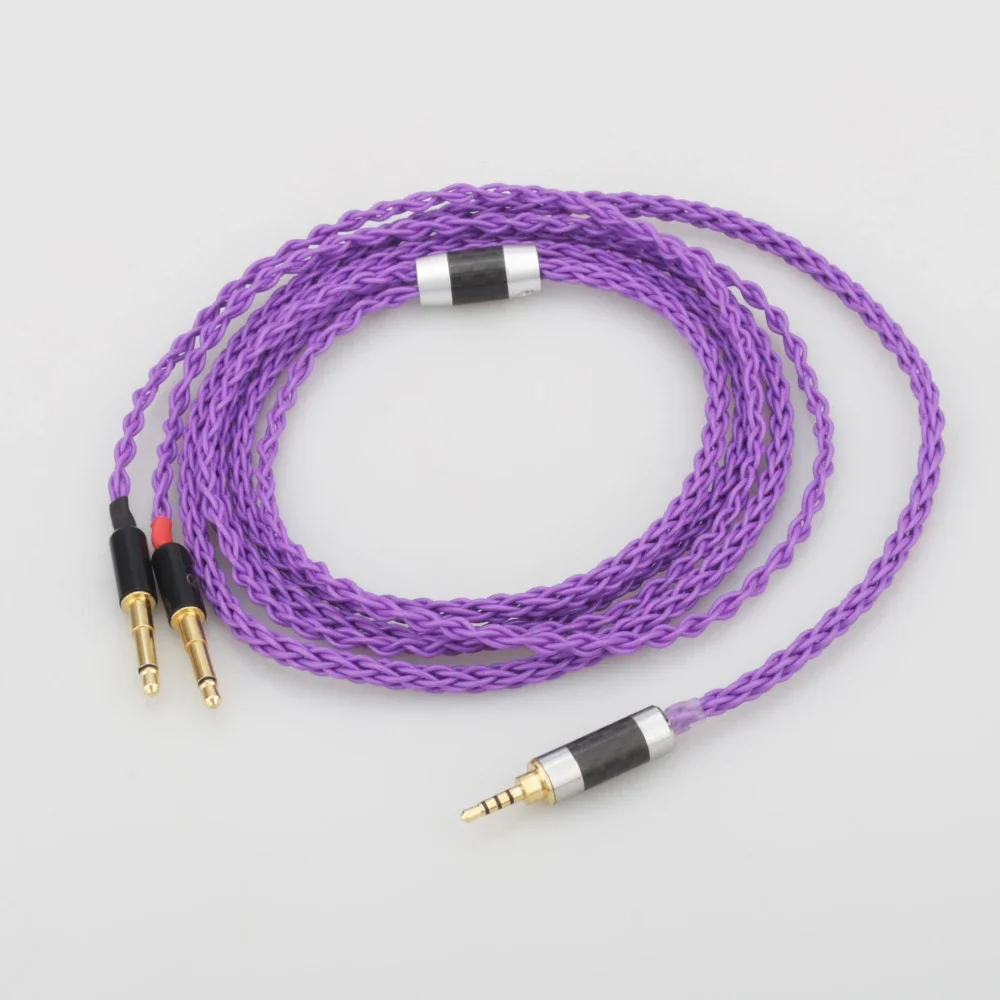 Audiocrast cabo de atualização de fone de ouvido banhado a prata HIFI para Meze 99 Classics Focal Elear T1P T5P t1 MDR-Z7 D600 D7100 Fones de ouvido