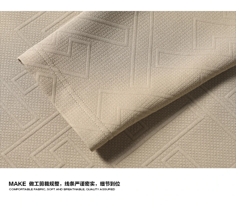 Herren-Oberteil mit Rundhalsausschnitt und langen Ärmeln, geometrischer, erhabener Textur, Jacquard-Stoff, locker geschnitten, geeignet für Büro, Pendeln und Freizeitoutfits. – Detail 12