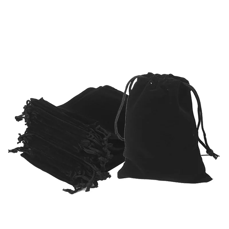 1/10pcs Mini Bundle Pocket Velvet Bag 7x9cm Black Storage Bag Gift Display Packing Bags Jewelry Pouches Wedding Packaging TMZ