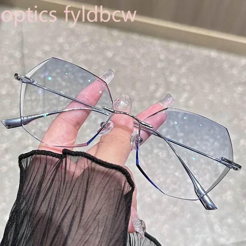 

-75 -100 -125 Sunlight Photochromic Myopia Pure Titanium Glasses Customized Optical Prescription Myopia Hyperopia Diamond Rimmed
