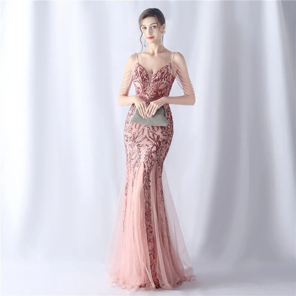 Formal Dresses for Prom Wedding Party Dress Evening Luxury 2024 Elegant Pretty Women's Special Events Long Cocktail Sequin