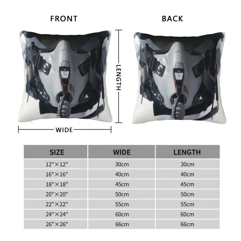 Custom Fighter Pilot Helmet Pillow Case 45x45cm Modern New Warfare Luxury Cushion Cover Velvet Pillowcase image 6