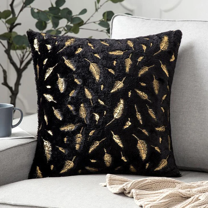 غطاء وسادة قطيفة من صوف البرنز القصير ، غطاء وسادة نوم منفوش دافئ ، غطاء وسادة سرير منزلي ، شتاء ، 45x45 سم #3