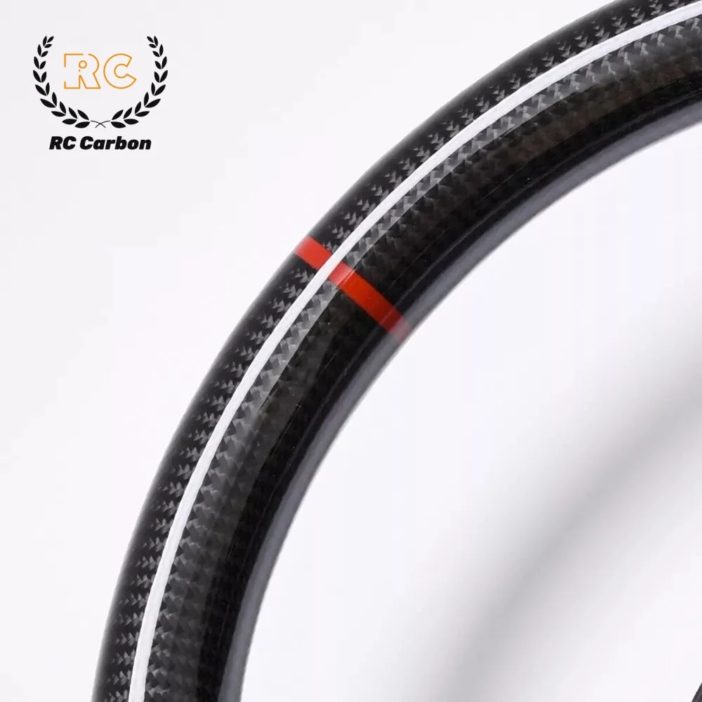 عجلة قيادة مثقوبة للسباق من ألياف الكربون الحقيقية تناسب 2012-2018 دودج رام 1500 2500 3500 بدون تسخين