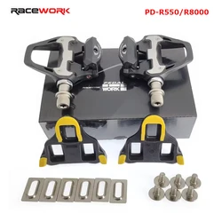 RACEWORK Ultegra PD-R8000 PD-R550 Road Bicycle Pedals Bikes Ultra Light Clipless Pedals With SM-SH11 Cleats Cycling Pedal Parts