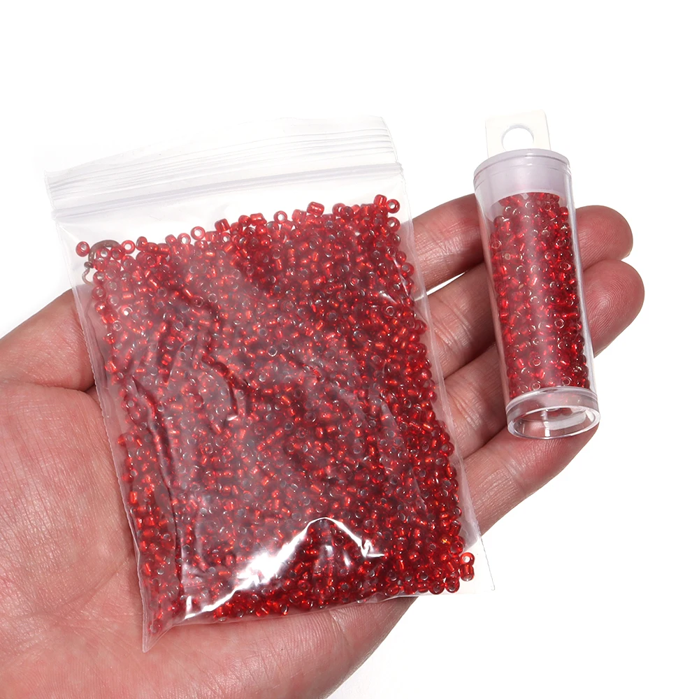 3mm Glass Beads Tubular Loose Spacer Glass Rice Beads Suitable for DIY Jewelry Making Bracelet Necklace Accessories