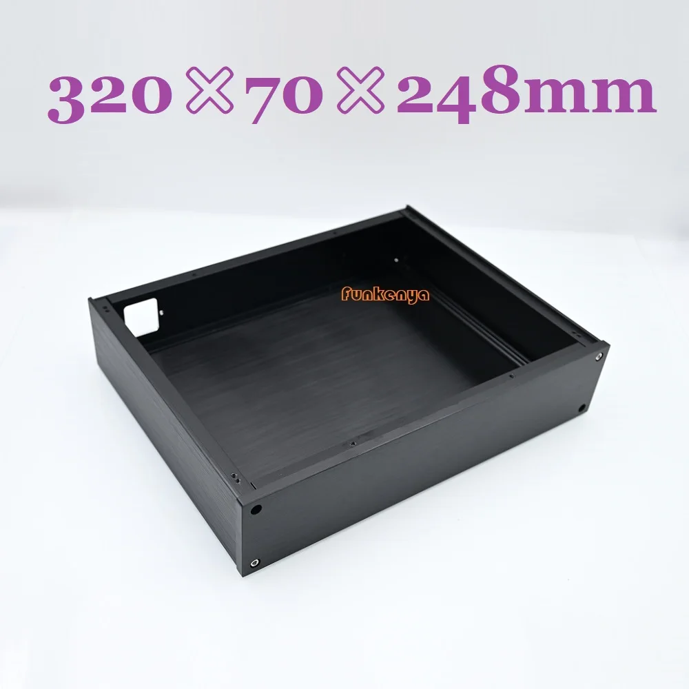 

W320 H70 D248 Home Audio Anodized Aluminum Chassis DIY Power Amplifier Supply Case Headphone AMP Housing DAC Decoder Shell PSU