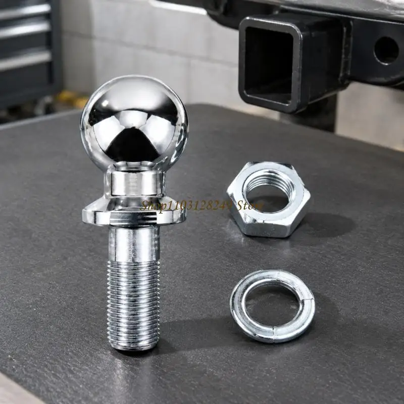 N5KD M22 Thread Trailer Hitch Ball 2-Pack with Bright Silver-Tone Finish and Steel Construction for Connections to Matching