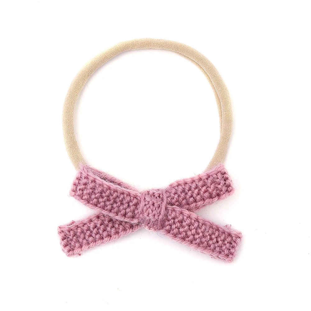 A19 001F Wool Knit Hair Bows Cute Hairpins Girls  Hair headband Barrettes Solid Clip Kids Headwear Fashion Hair Accessories