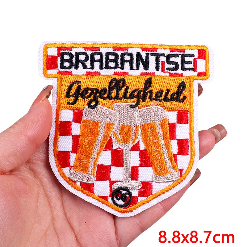 2026 Nederland Brabant Embleem Geborduurde Patches Voor Kleding Nederland Carnaval Patch Ijzer Op Patches Uniform Hoeden Naaien DIY