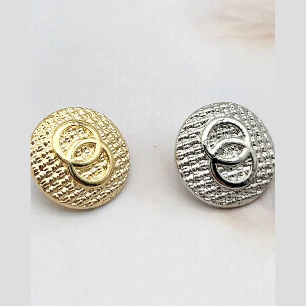 Simple Double Loop Metal Buttons DIY Shanked 10PCS Gold Suit Round Coat Button Cufflinks