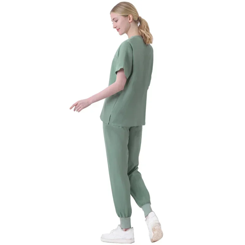 Uniforme d'infirmière en pharmacie à manches courtes, vêtements de travail unisexes multicolores pour médecins d'hôpitaux, uniformes de proporbuccale et dentaire