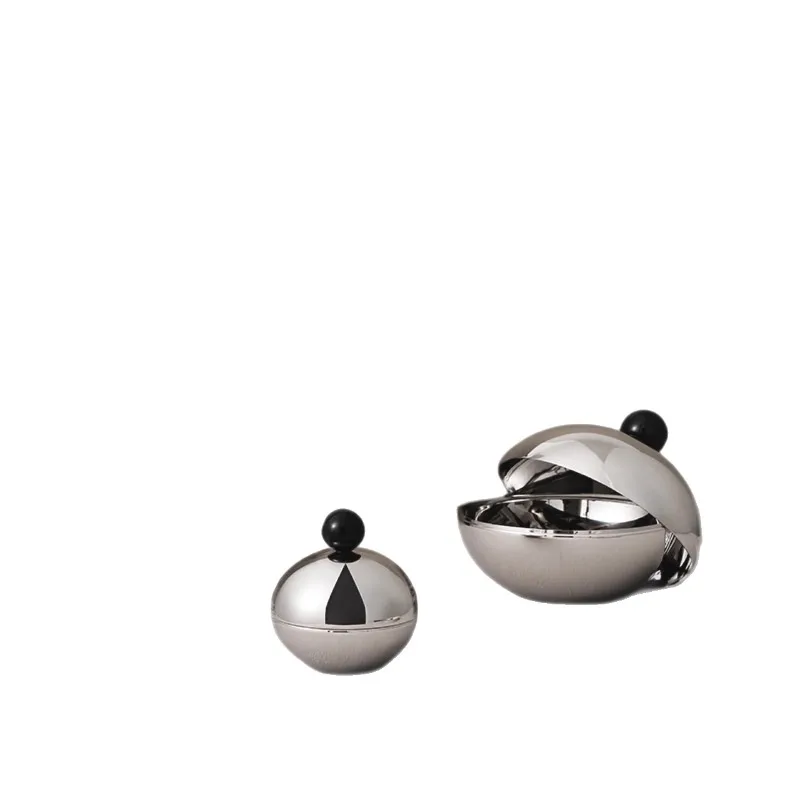 

Household creative stainless steel with lid storage tank, Nordic Internet celebrity light luxury storage tank candy