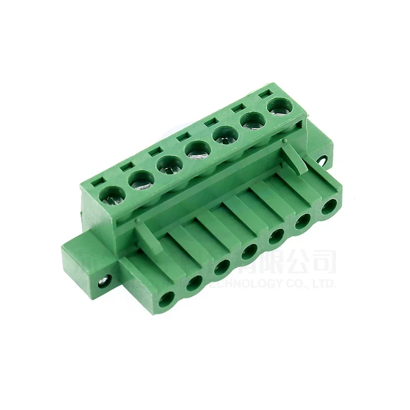 Pluggable through-wall green terminal block 2EDGWB-5.08MM with screw fixed panel 2P3P4P-12P