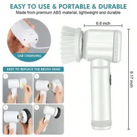 2025 Cordless Electric Spin Scrubber with 5 Brushes,IPX7 Waterproof Rechargeable Bathroom Cleaner for Tile/Shower/Grout Cleaning 2