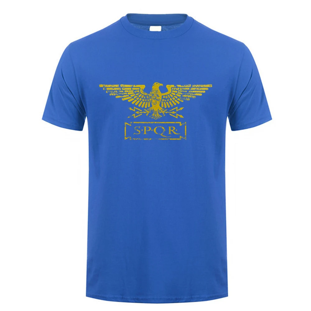 New SPQR T Shirt Summer Cotton Short Sleeve Cool Eagle banner Roman Empire T-shirt Men Clothes Tops DA-007