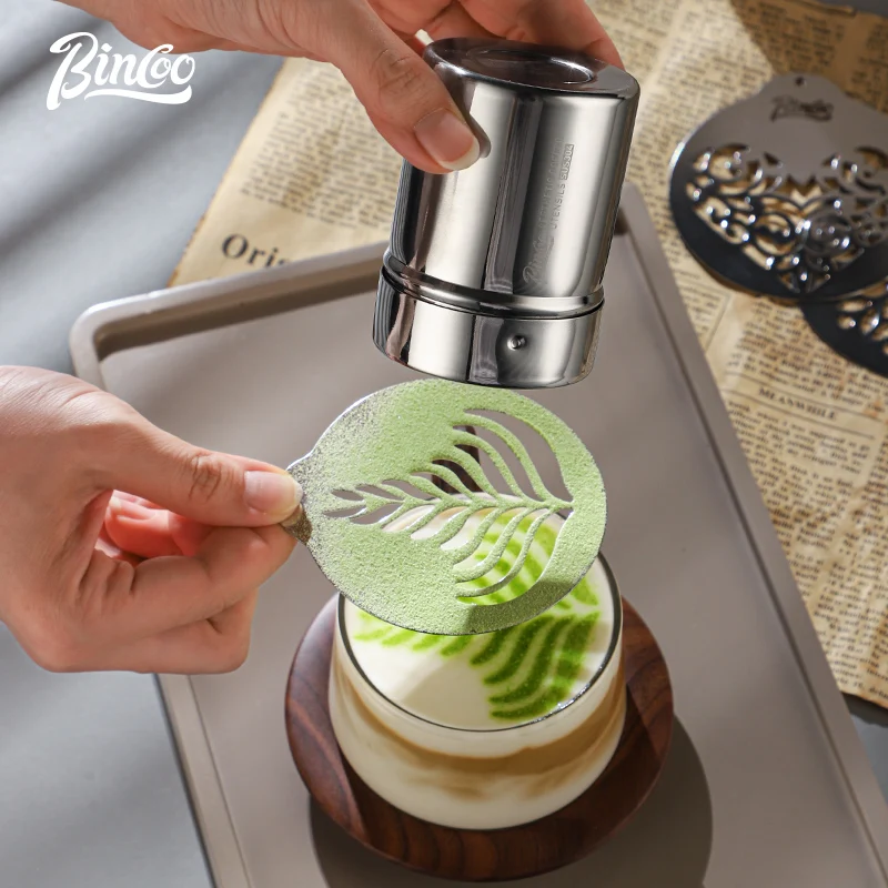 Bincoo duster Coffee powder matcha cocoa powder sugar powder sieve cylinder duster powder magic flower printing mold