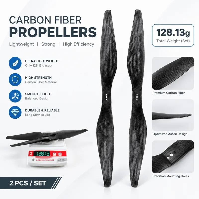 for TMOTOR Carbon Fiber Propeller 20 Inch Straight Blade for 2055 Model Aircraft Multi Rotor Drone Accessories